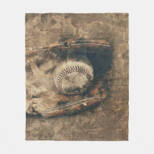 Abstract Vintage Baseball Fleece Blanket