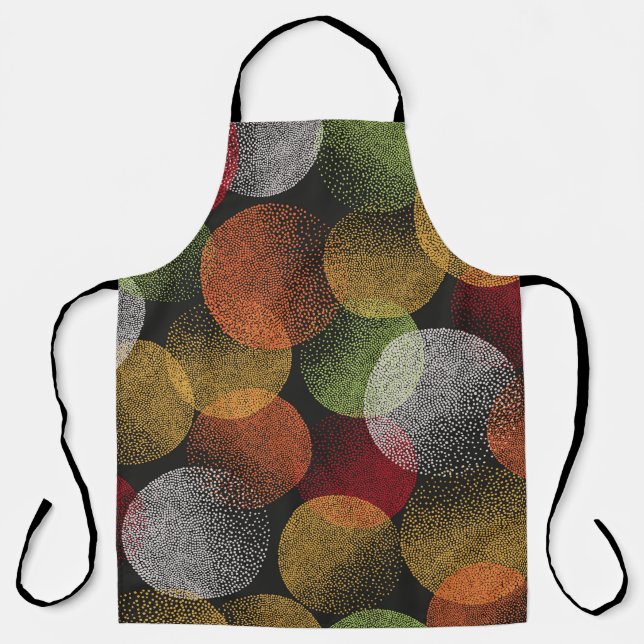 Abstract Vintage: Colourful Circles Pattern. Apron (Front)
