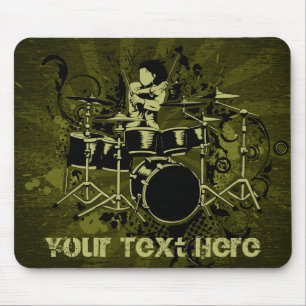 Abstract Vintage Drummer Mouse Pad