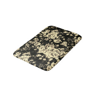 Abstract vintage floral sparkle glass texture    bath mat