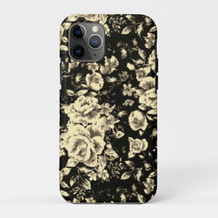 Abstract vintage floral sparkle glass texture iPhone 11 pro case