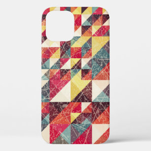 Abstract, vintage geometric backgroundpattern,colo iPhone 12 case