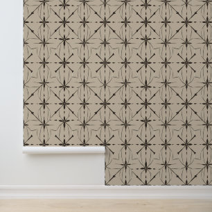 Abstract Vintage Geometric Floral Pattern Wallpaper