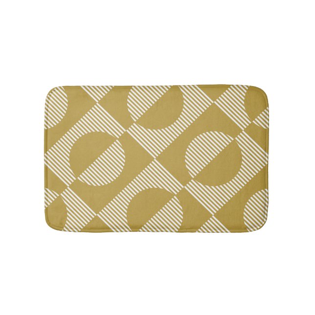 Abstract Vintage Geometric Seamless Bath Mat (Front)