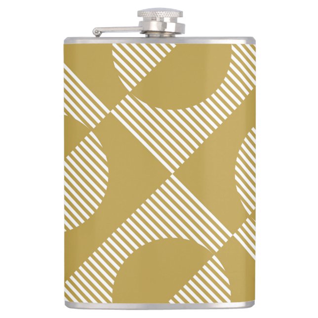 Abstract Vintage Geometric Seamless Hip Flask (Front)