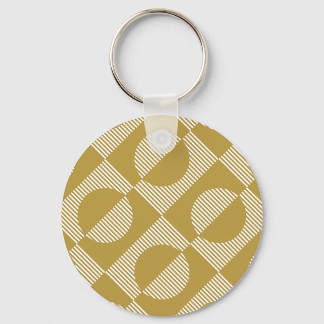 Abstract Vintage Geometric Seamless Keychain (Front)