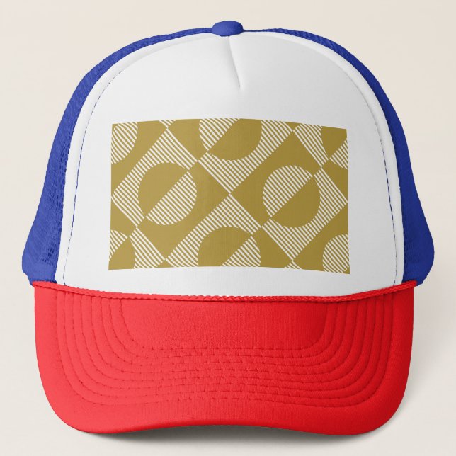 Abstract Vintage Geometric Seamless Trucker Hat (Front)
