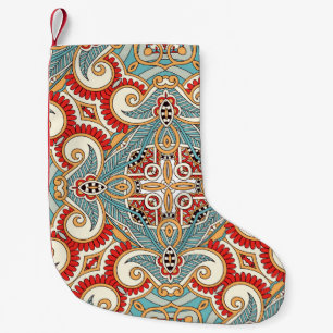 Abstract Vintage Graphical Repeat Wallpaper Small Christmas Stocking