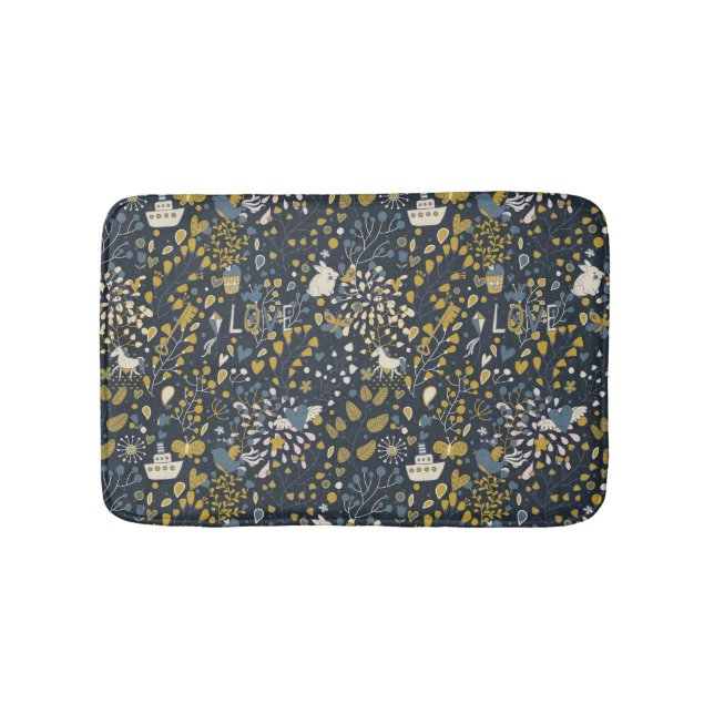 Abstract vintage pattern bath mat (Front)