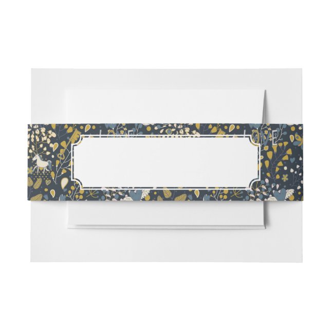 Abstract vintage pattern invitation belly band (Front Example)