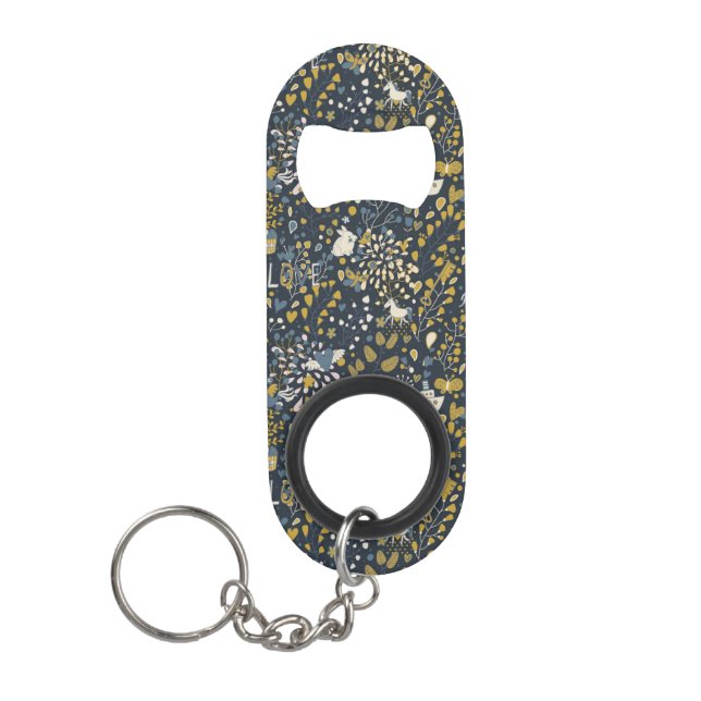 Abstract vintage pattern mini bottle opener (Front)