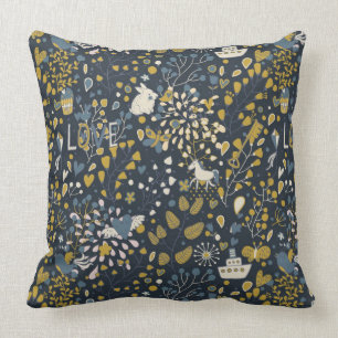 Abstract vintage pattern throw pillow