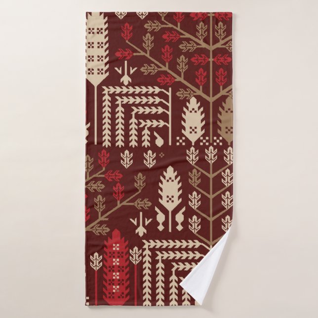 abstract vintage seamless graphical repeat pattern bath towel (Bath Towel)
