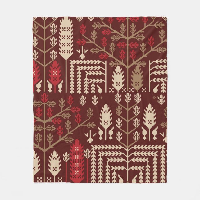 abstract vintage seamless graphical repeat pattern fleece blanket (Front)