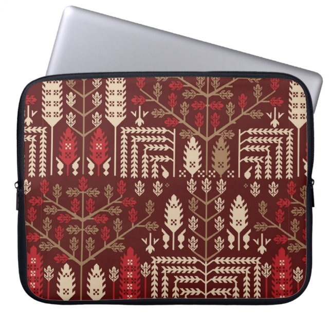 abstract vintage seamless graphical repeat pattern laptop sleeve (Front)