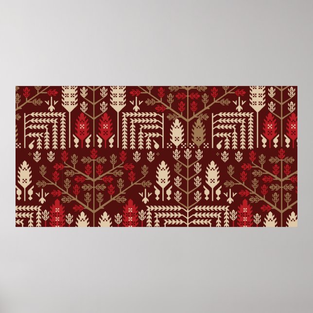 abstract vintage seamless graphical repeat pattern poster (Front)