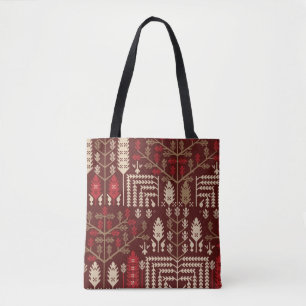 abstract vintage seamless graphical repeat pattern tote bag
