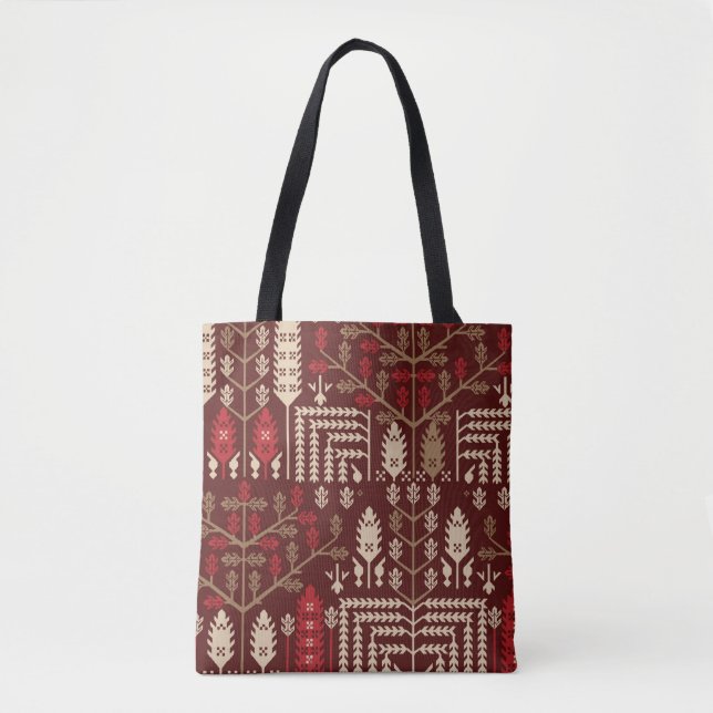 abstract vintage seamless graphical repeat pattern tote bag (Front)