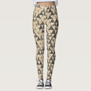 Abstract Vintage Triangle Pattern. Leggings