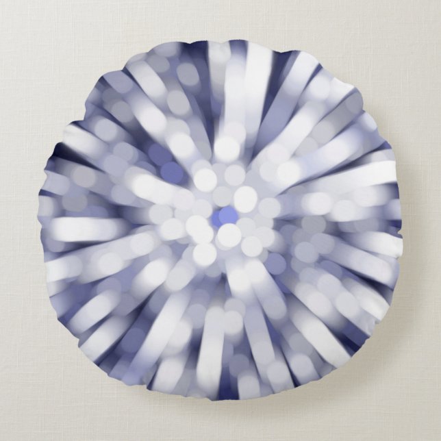 abstract violet background. fractal explosion star round pillow (Front)