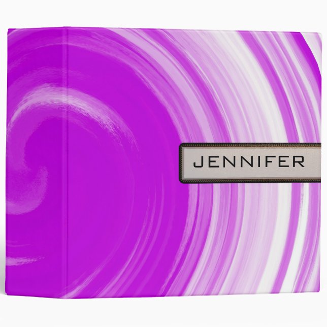 Abstract Violet Swirl Art Background Binder (Front/Spine)