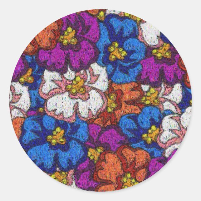 Abstract Violets - Sticker (Front)