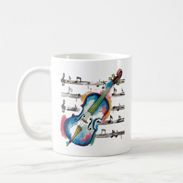Abstract Violin Coffee Mug (Left)