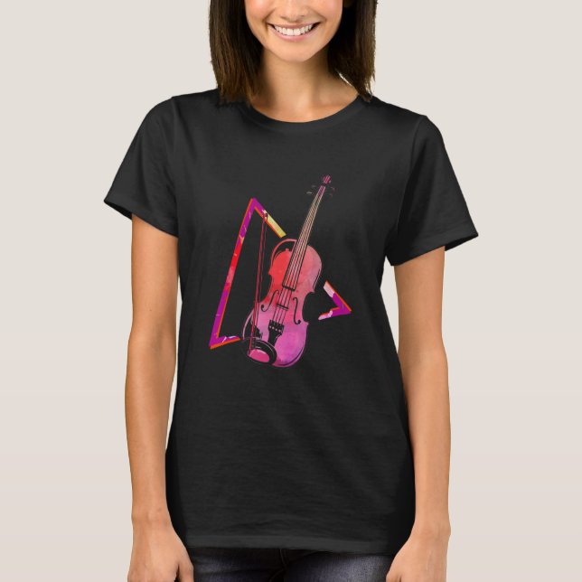 Abstract Violin Fiddle Orchestra Violinist T-Shirt (Front)