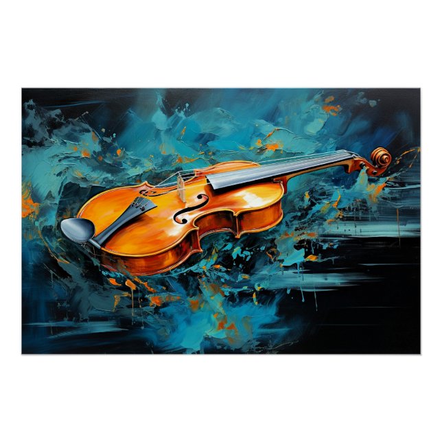 Abstract Violin Illustration Poster (Front)