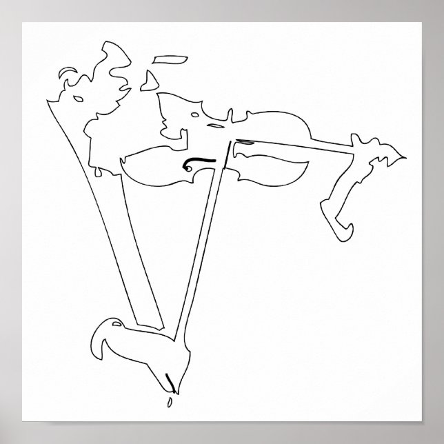 Abstract Violinist Poster (Front)