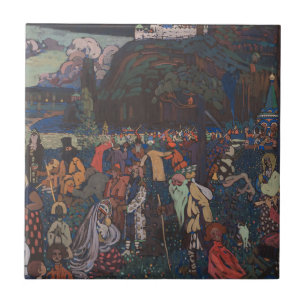 Abstract Vitalit, Wassily Kandinsky Colourful Life Tile