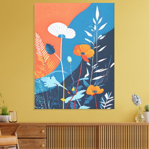 Abstract Vivid Blooms  Canvas Print