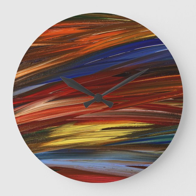 Abstract Vivid Colourful Large Clock (Front)