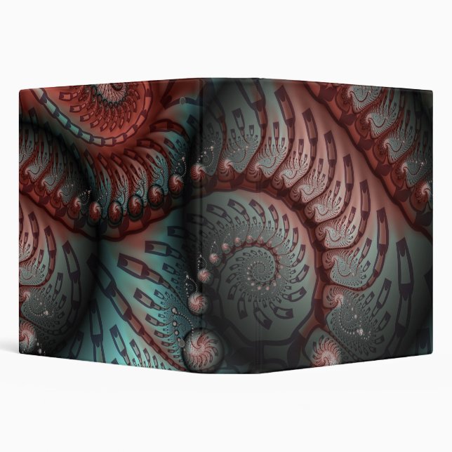 Abstract Vivid Fantasy Fractal Art Brown Blue Binder (Background)