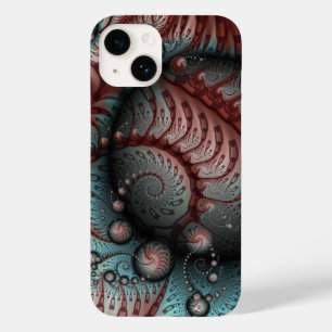 Abstract Vivid Fantasy Fractal Art Brown Blue Case-Mate iPhone 14 Case