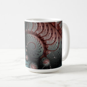 Abstract Vivid Fantasy Fractal Art Brown Blue Coffee Mug