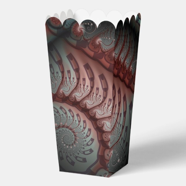 Abstract Vivid Fantasy Fractal Art Brown Blue Favor Box (Front)