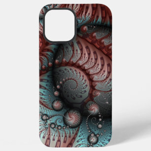 Abstract Vivid Fantasy Fractal Art Brown Blue iPhone 12 Pro Max Case