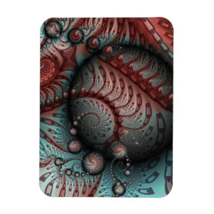 Abstract Vivid Fantasy Fractal Art Brown Blue Magnet