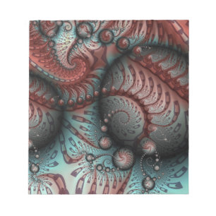 Abstract Vivid Fantasy Fractal Art Brown Blue Notepad