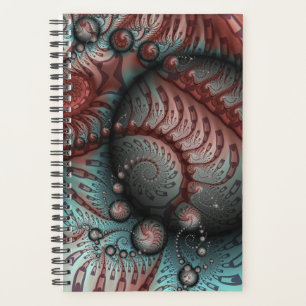 Abstract Vivid Fantasy Fractal Art Brown Blue Planner