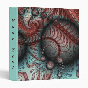 Abstract Vivid Fantasy Fractal Art Brown Blue Text Binder