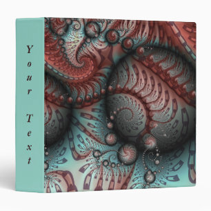 Abstract Vivid Fantasy Fractal Art Brown Blue Text Binder
