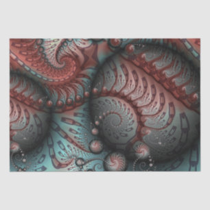 Abstract Vivid Fantasy Fractal Art Brown Blue Tissue Paper