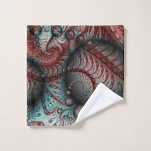 Abstract Vivid Fantasy Fractal Art Brown Blue Wash Cloth