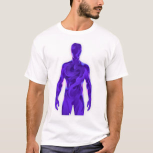 Abstract Void Human White T-Shirt – Purple Energy 