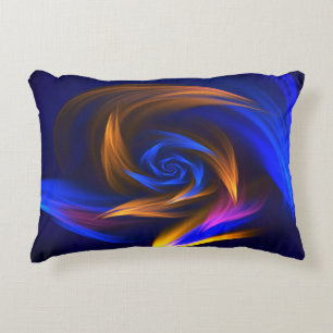 Abstract Vortex Shape Blue Orange Accent Pillow