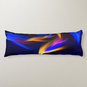 Abstract Vortex Shape Blue Orange Body Pillow