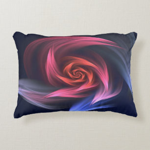 Abstract Vortex Shape Red And Blue Accent Pillow