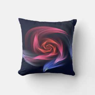 Abstract Vortex Shape Red And Blue Throw Pillow